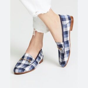 Sam Edelman Lior Loafer In Navy Gingham Print Fabric